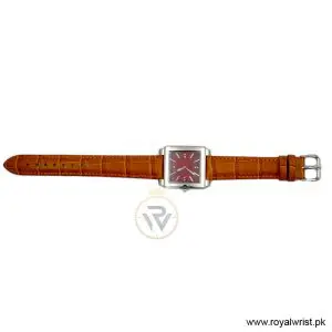 Elle Women’s Quartz Camel Brown Leather Strap Red Dial 32mm Watch 20027S03C/4 (Like New) - Image 4