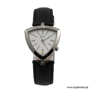 Elle Women's Quartz Black Leather Strap Mother of Pearl Dial 35mm Watch EL20017S05C (Like New)
