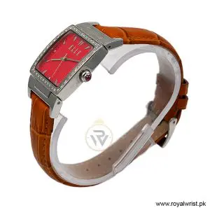 Alternative view of Elle Women’s Quartz Camel Brown Leather Strap Red Dial 23mm Watch EL20118P04N/1 (Like New)