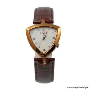 Elle Women's Quartz Brown Leather Strap Mother of Pearl Dial 35mm Watch EL20017S03C/2 (Like New)