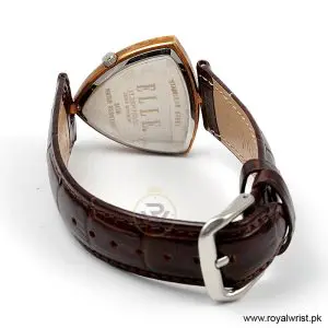 Elle Women's Quartz Brown Leather Strap Mother of Pearl Dial 35mm Watch EL20017S03C/2 (Like New) - Image 3