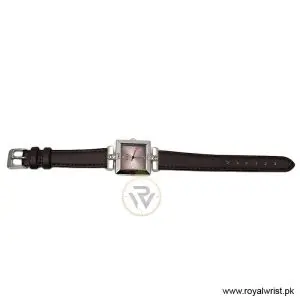 Elle Women’s Quartz Dark Brown Leather Strap Pink Dial 25mm Watch EL20028S03C/2 (Like New) - Image 4