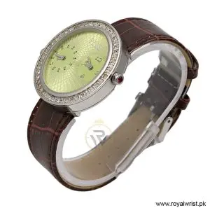 Alternative view of Elle Women’s Quartz Brown Leather Strap Green Dial 41mm Dual Time Watch EL20038S50N (Like New)