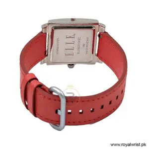 Elle Women’s Quartz Red Leather Strap Red Dial 32mm Watch 20027S03C/5 (Like New) - Image 3