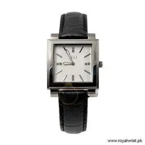 Elle Women’s Quartz Black Leather Strap White Dial 32mm Watch EL20027S01C (Like New)