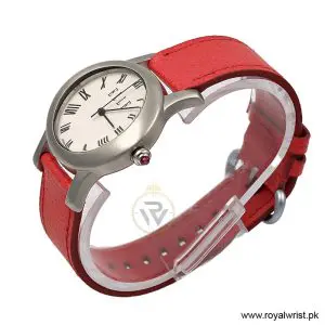 Alternative view of Elle Women’s Quartz Red Leather Strap White Dial 38mm Watch EL20030S03N/1 (Like New)