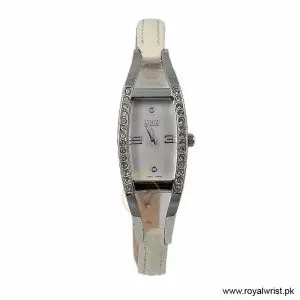 Elle Women's Quartz White Leather Strap Pink Mother of Pearl Dial 20mm Watch EL20001S03C/2 (Like New)