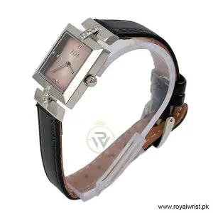 Alternative view of Elle Women’s Quartz Black Leather Strap Pink Dial 25mm Watch EL20028S05C/3 (Like New)