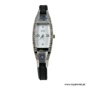 Elle Women’s Quartz Black Leather Strap Mother Of Pearl Dial 20mm Watch EL20001S01C/2 (Like New)