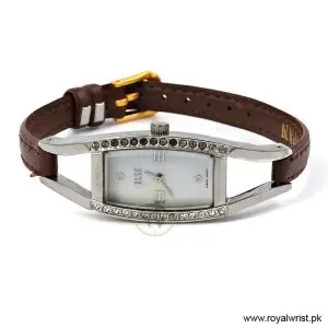 Elle Women's Quartz Brown Leather Strap Mother of Pearl Dial 20mm Watch EL20001S01C/1 (Like New) - Image 3