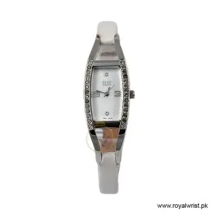 Elle Women's Quartz White Leather Strap White Mother Of Pearl Dial 20mm Watch EL20001S01C/3 (Like New)