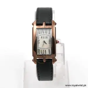 Elle Women’s Quartz Black Leather Strap Mother Of Pearl Dial 23mm Watch EL20051S04N/2 (Like New)