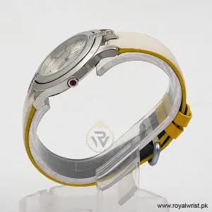 Alternative view of Elle Women’s Quartz White Leather Strap Silver Sunray Dial 38mm Watch EL20135S11N/1 (Like New)