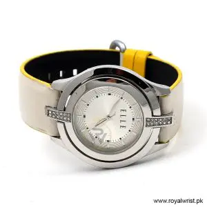 Elle Women’s Quartz White Leather Strap Silver Sunray Dial 38mm Watch EL20135S11N/1 (Like New) - Image 4