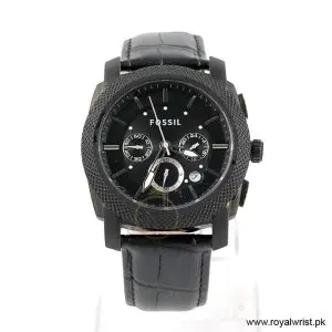 Fossil Men’s Quartz Black Leather Strap Black Dial 45mm Watch FS4552/5 (Like New)