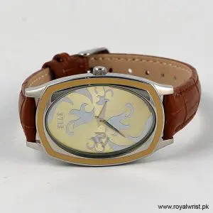 Elle Women’s Quartz Camel Brown Leather Strap Champagne Dial 28mm Watch EL20005S02C/1 (Like New) - Image 3