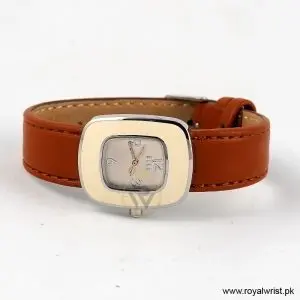 Elle Women’s Quartz Brown Leather Strap Champagne Dial 22mm Watch EL20245S06X (Like New) - Image 3