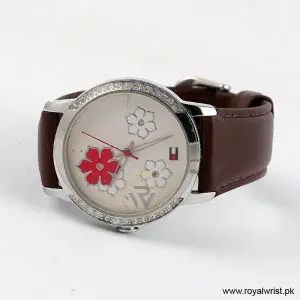 Tommy Hilfiger Women’s Quartz Brown Leather Strap Multi Color Dial 35mm Watch F80255/2 (Like New) - Image 3