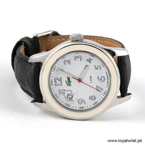 Lacoste Women’s Quartz Black Leather Strap White Dial 38mm Watch 2000518/1 (Like New) - Image 4