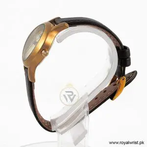 Alternative view of Elle Women’s Quartz Dark Brown Leather Strap Champagne Dial 32mm Watch EL20029S04N (Like New)