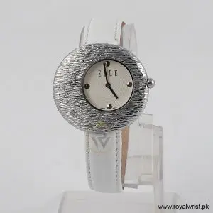 Elle Women’s Quartz White Leather Strap White Dial 36mm Watch EL30042S05K/1 (Like New)