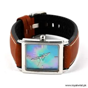 Elle Women’s Quartz Brown Leather Strap Blue Mother Of Pearl Dial 26mm Watch EL20026S04C (Like New) - Image 4