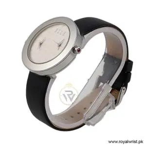 Alternative view of Elle Women’s Quartz Black Leather Strap Off White Dial 40mm Watch EL20033S15N (Like New)