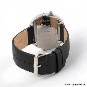Elle Women’s Quartz Black Leather Strap Off White Dial 40mm Watch EL20033S15N (Like New) - Image 4