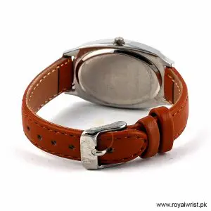 Elle Women’s Quartz Camel Brown Leather Strap Champagne Dial 28mm Watch EL20005S02C/2 (Like New) - Image 3