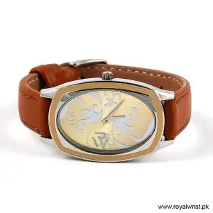 Elle Women’s Quartz Camel Brown Leather Strap Champagne Dial 28mm Watch EL20005S02C/2 (Like New) - Image 4