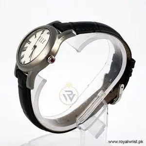 Alternative view of Elle Women’s Quartz Black Leather Strap White Dial 38mm Watch EL20030S03N/3 (Like New)