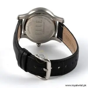 Elle Women’s Quartz Black Leather Strap White Dial 38mm Watch EL20030S03N/3 (Like New) - Image 4