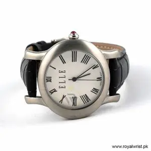 Elle Women’s Quartz Black Leather Strap White Dial 38mm Watch EL20030S03N/3 (Like New) - Image 3
