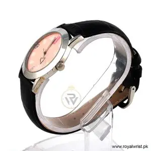 Alternative view of Elle Women’s Quartz Black Leather Strap Light Pink Dial 37mm Watch EL0009/1 (Like New)