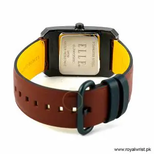 Elle Women’s Quartz Brown Leather Strap Peach Dial 28mm Watch EL20072S03C/1 (Like New) - Image 4