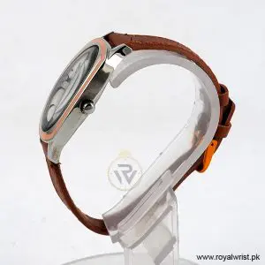 Alternative view of Elle Women’s Quartz Brown Leather Strap Silver Dial 28mm Watch EL20005S01C (Like New)