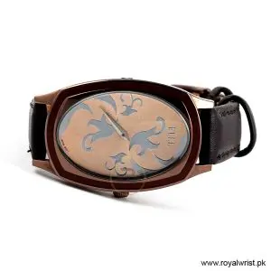 Elle Women’s Quartz Dark Brown Leather Strap Rose Gold Dial 28mm Watch EL20005S05C/2 (Like New) - Image 3