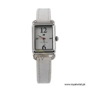 Tommy Hilfiger Women’s Quartz White Leather Strap White Dial 22mm Watch 1780887/1 (Like New)