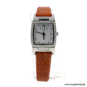 Elle Women’s Quartz Camel Brown Leather Strap Grey Dial 29mm Watch EL20039P03N/2 (Like New)