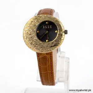 Elle Women’s Quartz Camel Brown Leather Strap Dark Brown Dial 36mm Watch EL30042S04K (Like New)