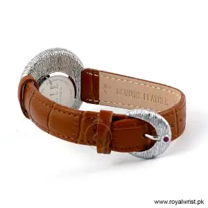 Elle Women’s Quartz Brown Leather Strap White Dial 36mm Watch EL30042S01K (Like New) - Image 4