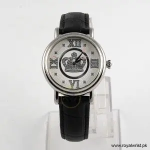 Juicy Couture Women’s Quartz Black Leather Strap White Dial 37mm Watch 1900760 (Like New)