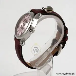 Alternative view of Juicy Couture Women’s Quartz Maroon Leather Strap Pink Dial 36mm Watch JC033140117 (Like New)