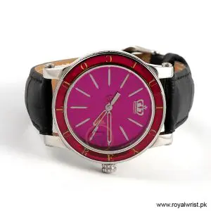 Juicy Couture Women’s Quartz Black Leather Strap Pink Dial 38mm Watch JC1900839 (Like New) - Image 4