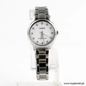 Lorus By Seiko Women’s Quartz Silver Stainless Steel Chain Mother Of Pearl Dial 30mm Watch RRS85VX9 (Like New)