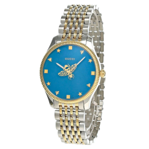 Gucci Women's Quartz Two-Tone Stainless Steel Sky Blue Dial 36mm Watch YA1264201