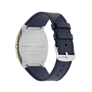Gucci Unisex Swiss Made Quartz Blue Leather Strap Gold Dial 38mm Watch YA163418 - Image 4