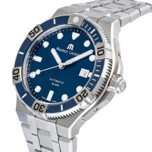 Alternative view of Maurice Lacroix Men’s Automatic Swiss Made Silver Stainless Steel Strap Blue Dial 43mm Watch AI6058-SS002-430-2
