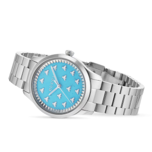 Gucci Women’s Quartz Swiss Made Stainless Steel Sky Blue Dial 32mm Watch YA1265044 - Image 3