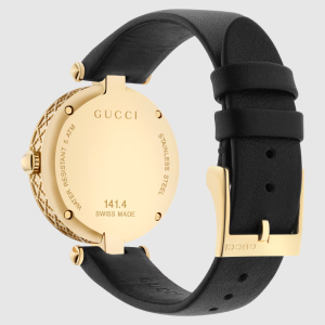 Alternative view of Gucci Women’s Quartz Swiss Made Black Leather Strap White Mother Of Pearl Dial 32mm Watch YA141404